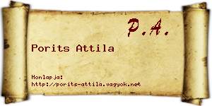 Porits Attila névjegykártya